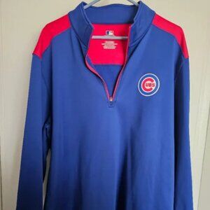 Chicago Cubs Men's Quarter Zip Pullover Jacket Size 2XL Baseball Sports Stretch